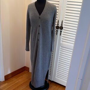 New Cashmere Charter Club Luxury Cardigan/dress button down 53 inch long